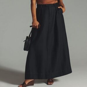 NWT Anthropologie Black Pleated Skirt